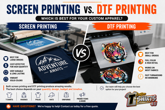 Screen Printing vs. DTF Printing: Which Is Best for Your Custom Apparel?
