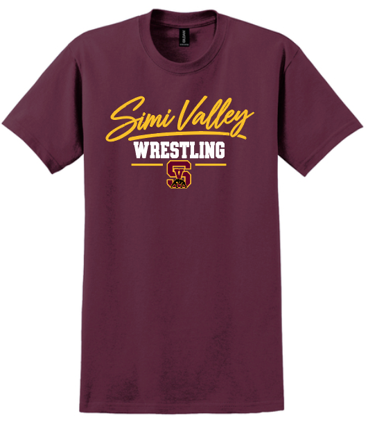 SV Wrestling Cursive Unisex T-Shirt (MAROON)