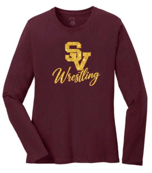 SV Wrestling Gold Glitter Womens Longsleeve